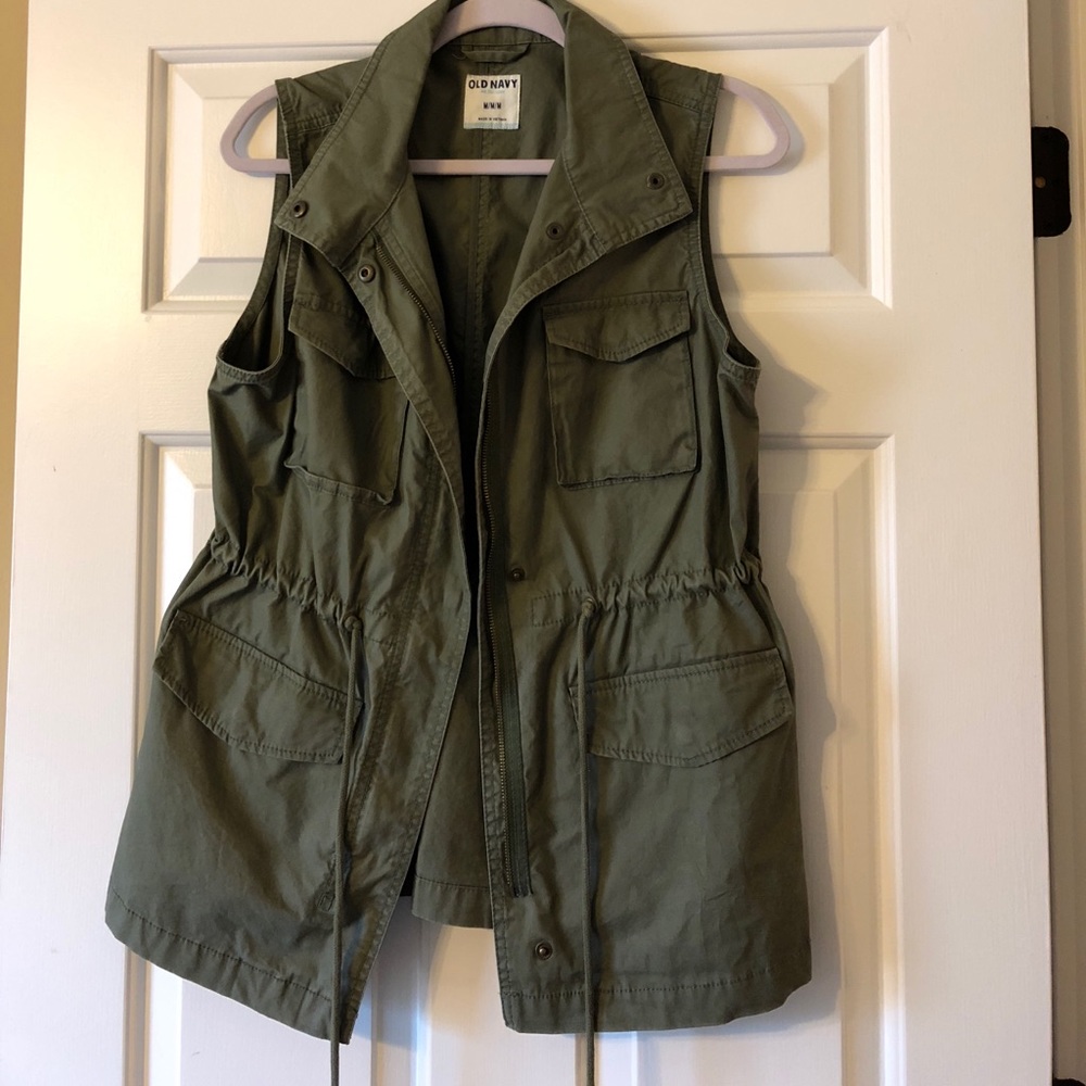 EUC Old Navy Olive Utility Vest Size M